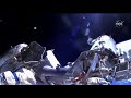 Spacewalkers jettison container outside space station - See it float away!