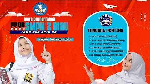 VIDEO PENDAFTARAN PPDB TAHUN PELAJARAN 2023/2024