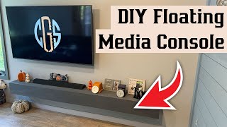 How To Build a Floating Media Console | DIY Woodworking (Under TV Storage)