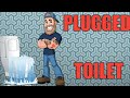 How to clear blockage in a plugged toilet drain.