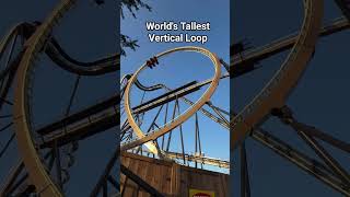 Worlds Tallest Vertical Loop on a roller coaster
The 179 foot (54.6m) tall vertical loop on Tormenta Rampaging Run at Six Flags Over Texas is the tallest vertical loop on a roller coaster in the world! Worlds Tallest Vertical Loop on a roller coaster