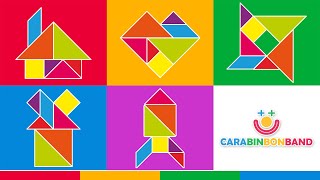 Puzzles infantiles - figuras Tangram fáciles para niños - By CARA BIN BON BAND