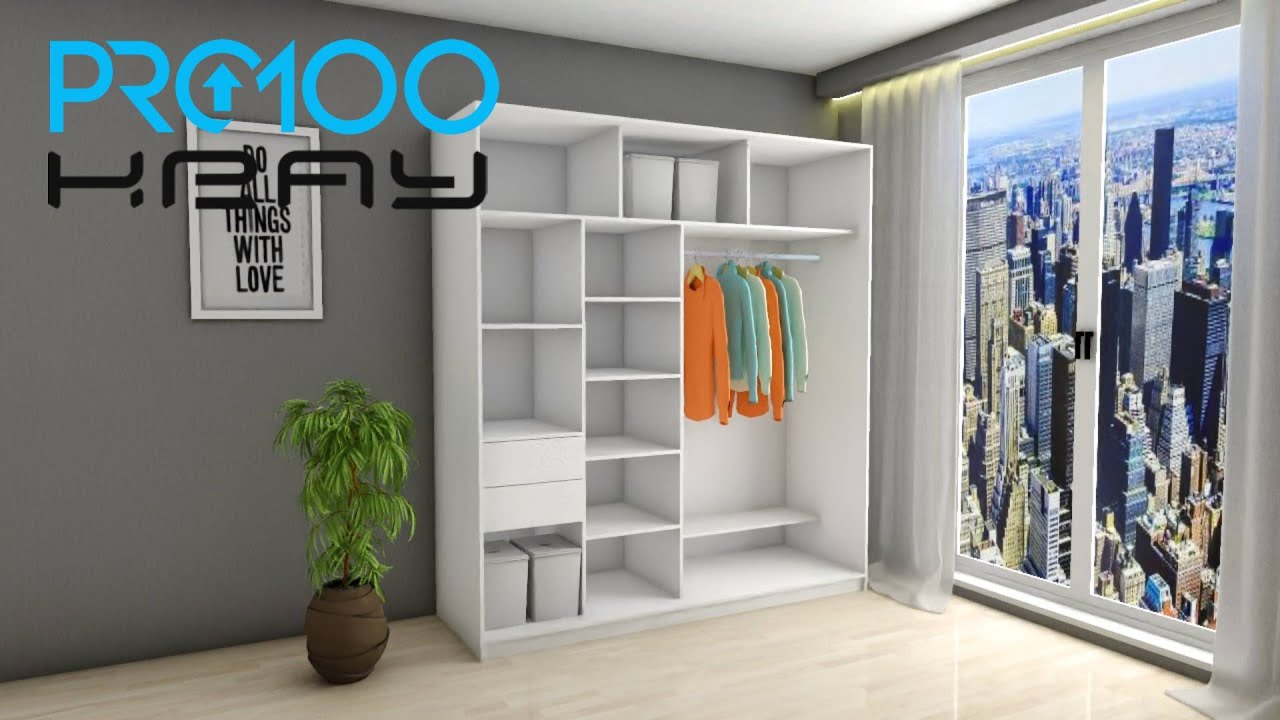 Шкаф. Сцена +Рендер Kray в ПРО100 6