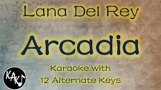 Video thumbnail of "Arcadia Karaoke - Lana Del Rey Instrumental Lower Higher Male Original Key"