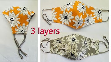 2in1, 3 Layers Easy Pattern Mask | Face Mask Sewing Tutorial | Anyone Can Make This Mask, Mascarilla