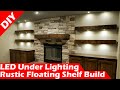 DIY Rustic Floating Shelves with LED Under Lighting