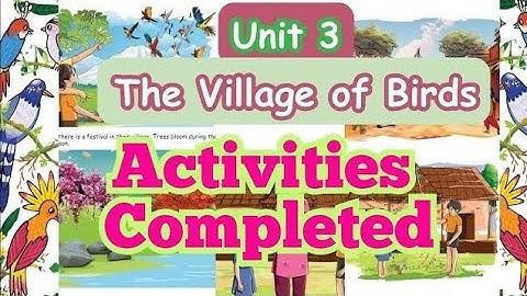 Class 2 English | Unit 3|THE VILLAGE OF BIRDS|Workbook|Activities Completed | Activity book|pupa