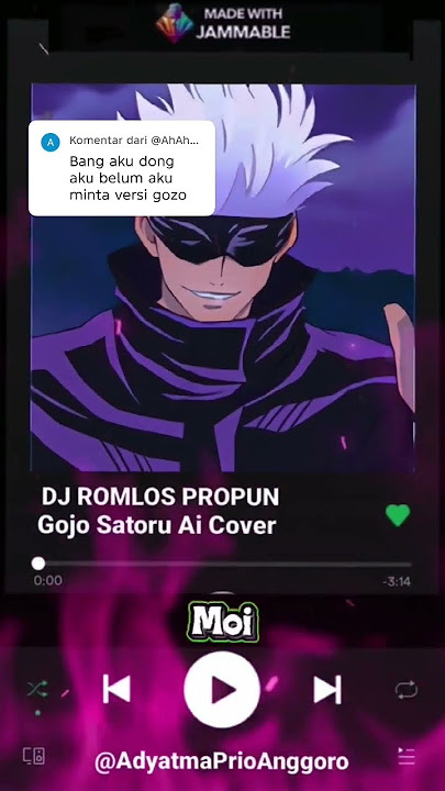 Lirik Lagu Dj Romlos Propun Cover Gojo Satoru 🤓😱 #gojoaicover #gojo #gojosatoru      #djromlospropun