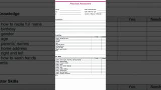 preschool assessment | #preschoolactivities #viral