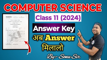 JAC BOARD CLASS 11 Computer Science answer key 2024|| Today exam Solution #computerscience #jac