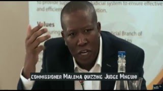 Commissioner Malema quizzing Judge Mnguni at The Judicial Service Commission judges Interviews