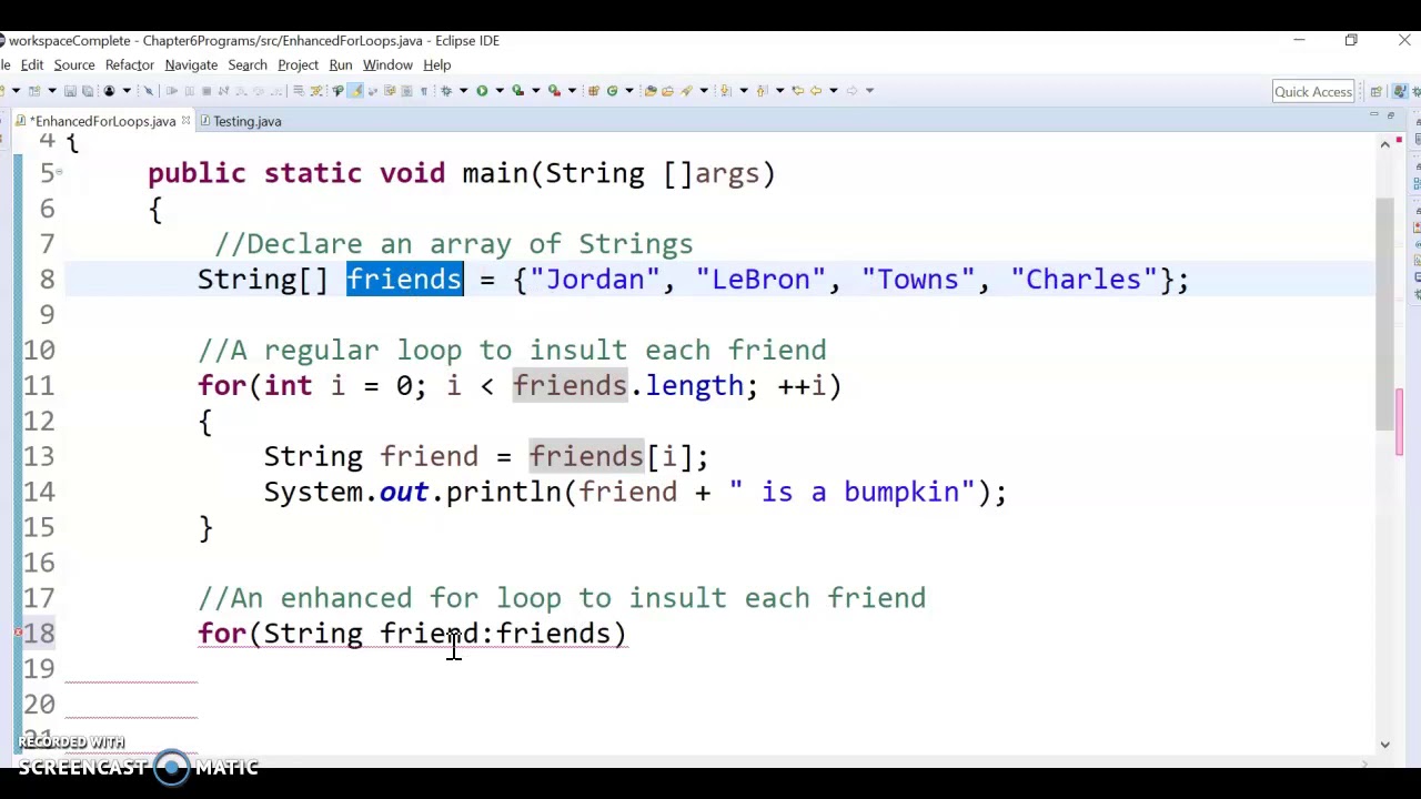 Lesson on Enhanced For Loops - YouTube