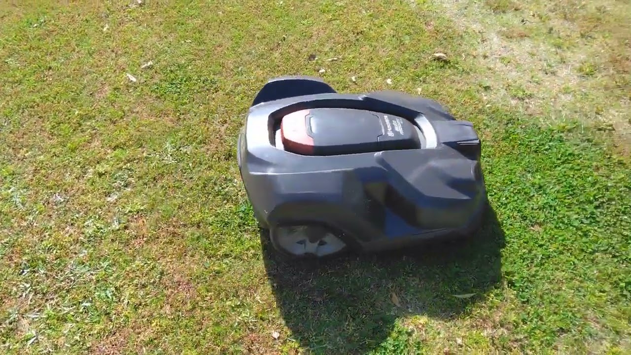 Robot lawn mower at work at a company in Kyoto, Japan 