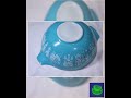 Vintage PYREX Amish Butterprint Turquoise Blue 4 QT Cinderella Mixing Bowl #444