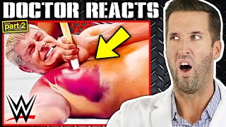 ER Doctor REACTS to Jaw-Dropping WWE Injuries #2