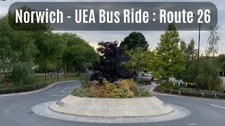 Bus Ride : Norwich to University of East Anglia (UEA) Bus ride : Route 26  (Full Journey) screenshot 2