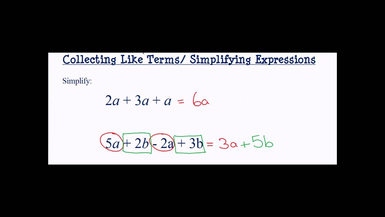 Mathematical definition of like terms