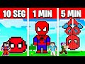 NOOB VS PRO: CONSTRUIR HOMEM ARANHA EM 5 MINUTOS / 1 MINUTOS / 10 SEGUNDOS NO MINECRAFT!!