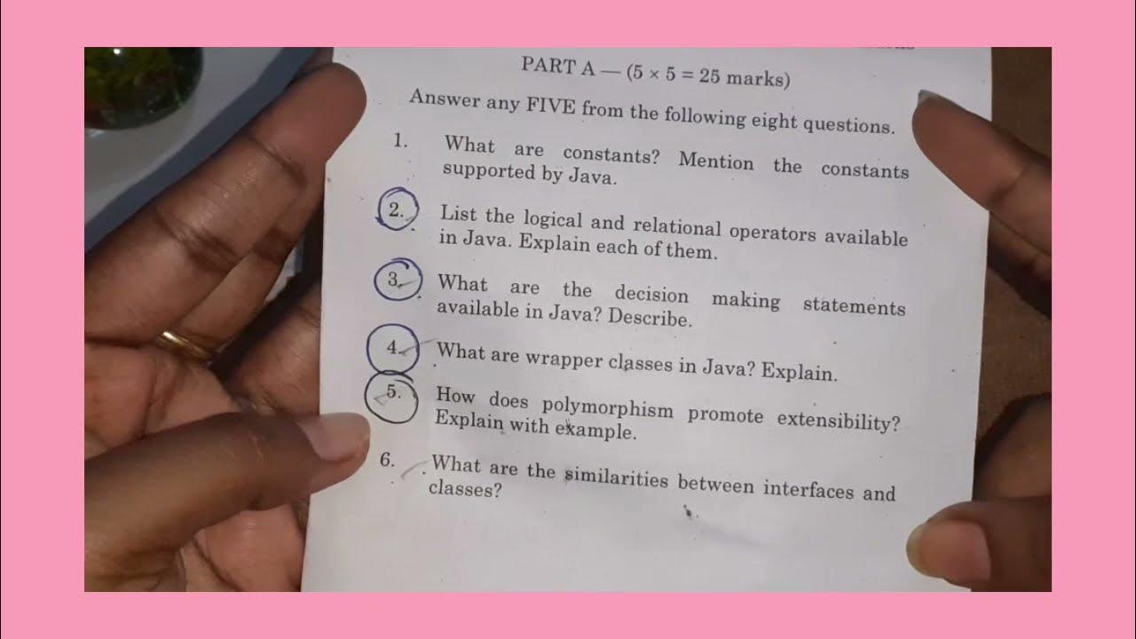 Object oriented programming using java || 3rd sem degree #AU question ...