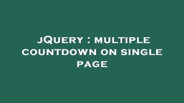 jQuery : multiple countdown on single page