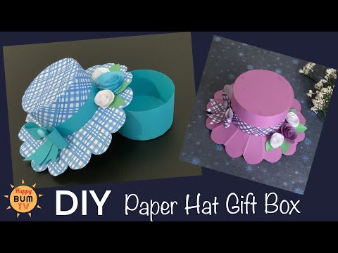 DIY PAPER HAT GIFT BOX I EASY DIY PAPER CRAFTS