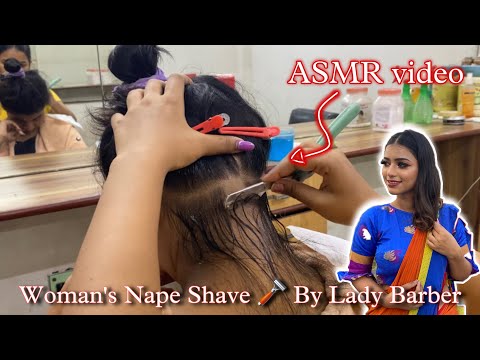 Woman S Nape Shave By Cute Lady Barber