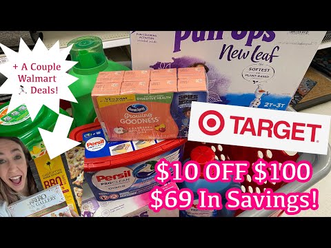 TARGET $10 OFF $100 PURCHASE USING COUPONS & EARNING GIFTCARDS $69 IN SAVINGS!