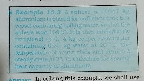 class 11 NCERT ch no 10 Thermal property of matter. Example number 10.3