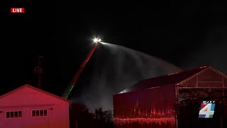 Fire crews continue to battle blaze that ignited at Ace Hardware store in Orange Park