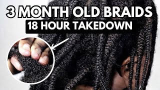 3 MONTH OLD BRAIDS TAKEDOWN | Natural Hair | South African YouTuber