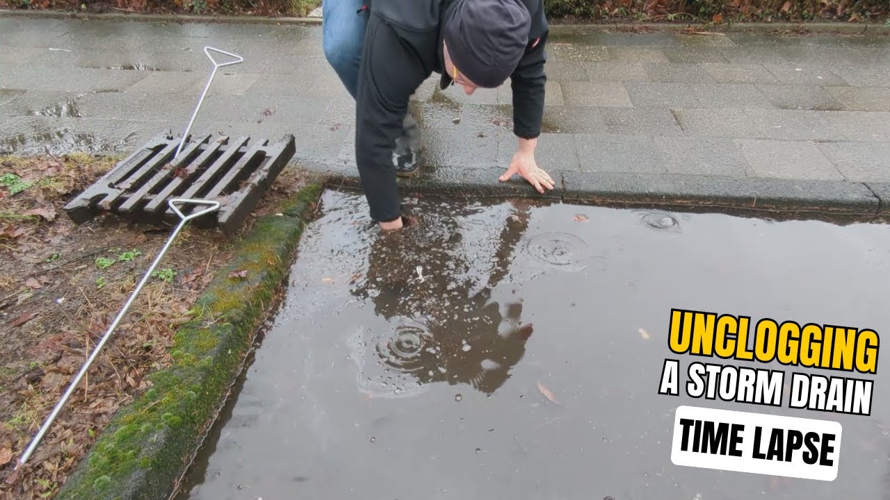 #027-2 - Time lapse - Unclogging a storm drain after rain in Germany ...