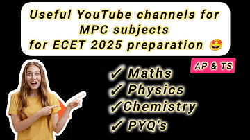 Useful YouTube channels for MPC subjects for ECET 2025 preparation 🤩 #ecet #apecet #tsecet