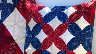 How to Make a Cathedral Window Patriotic Pillow | a Shabby Fabrics Sewing Tutorial
