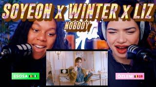 [MV] SOYEON of (G)I-DLE X WINTER of aespa X LIZ of IVE 'NOBODY' reaction