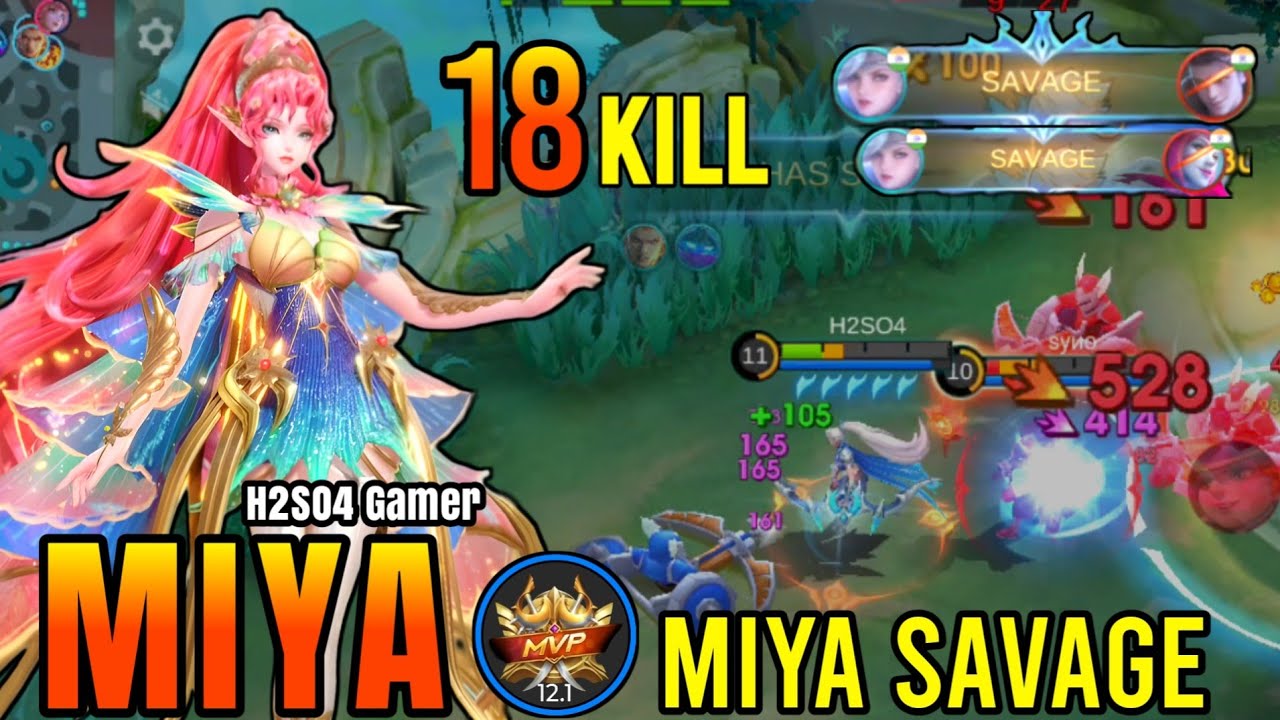 Unstoppable Miya 🔥 2 Savage + 18 Kills Full Gameplay | MLBB