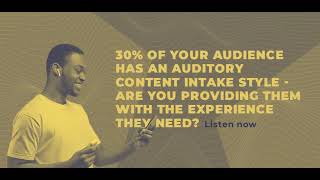 30% of your visitors prefer audio, take action