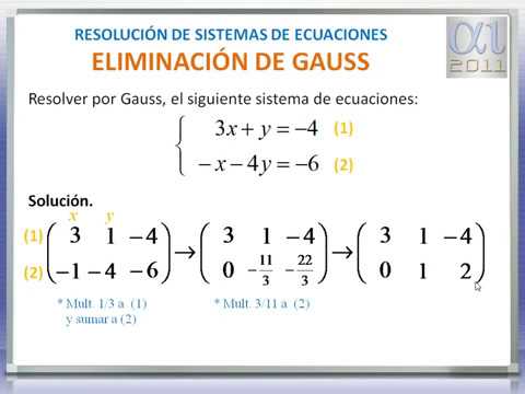 Dolor atención otoño Método Gauss Jordan | Sistemas de Ecuaciones 2x2 | Vídeo # 4 - YouTube