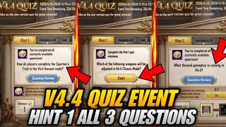 🔴V4.4 QUIZ EVENT IN PUBG MOBILE ALL MISSIONS COMPLETE | V4.4 QUIZ EVENT HINT 1 ALL 3 QUESTION ANSWER screenshot 1