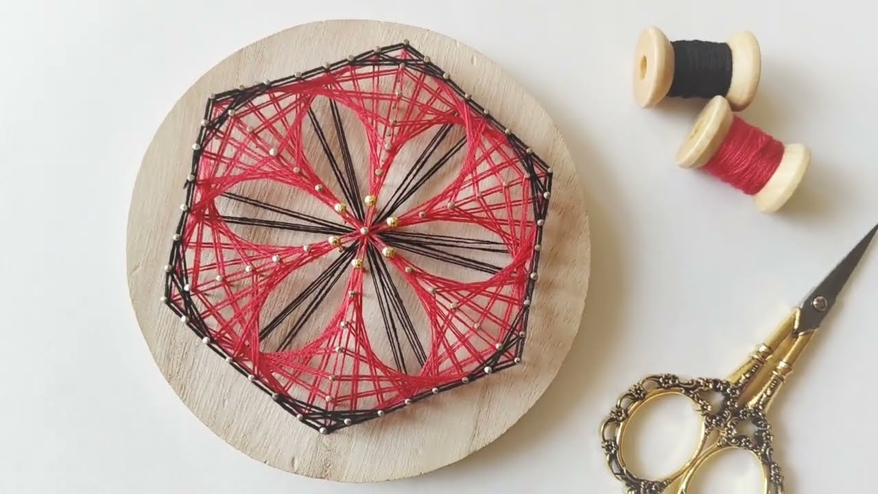How to make a String Art Hexagon Flower | Geometric String Art