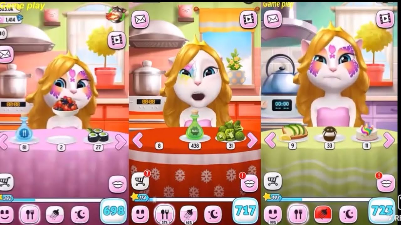 My Talking Angela Baby vs Kid Vs Adult Size Level 698 vs Level 717 vs Level 723 