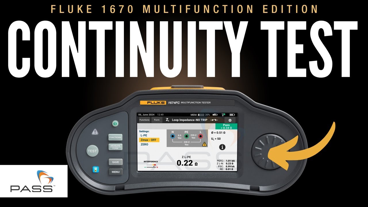 How to Perform a Continuity Test (R1 & R2) | Fluke 1674FC | 18th ...