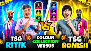 TSG Ritik 🆚 TSG Ronish 👿 Colour Collection Versus 🔵⚪️ Who Lost -9999$ 🤔 - Free Fire Max