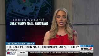 Five suspects in Oglethorpe Mall shooting plead not guilty