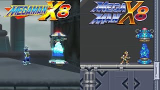 Mega Man X8: Dr. Light comparison between original and demake