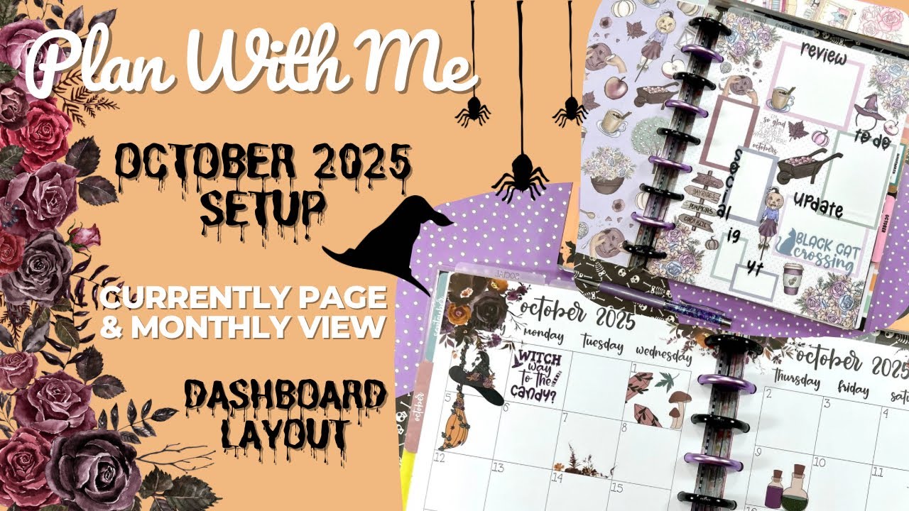 OCT 2025 SOCIAL SETUP | PLAN WITH ME | KELLOFAPLAN DASHBOARD LAYOUT ...
