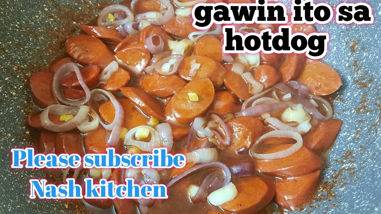 ulam or pulutan parehong pwedestir fry hotdog with ketchup and oyster