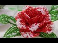 Заснеженная РОЗА ИЗ БИСЕРА в стекле МК от Koshka2015 - цветы из бисера, Бисероплетение, DIY, Rose