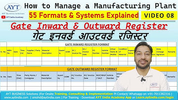 Gate Inward & Outward Register Formats Explained || AYT Factory Management Series (FMS) Video 8