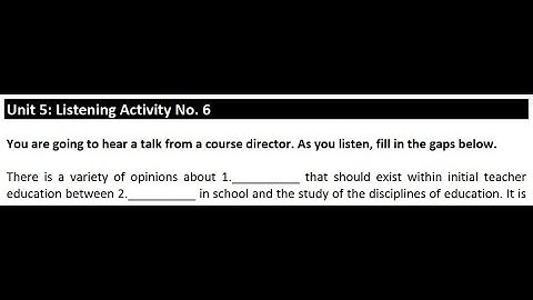 Unit 5: Listening Activity No.6