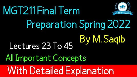 MGT211 final term preparation 2022| Mgt211 Final term Preparation| By M.Saqib|World Of Education